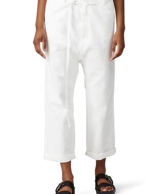 Denimist Carpenter Drop Waist Pants women’s white denim jeans with belt 28